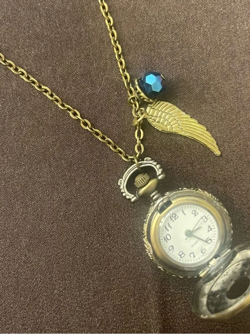 Time Flies Necklace Watch